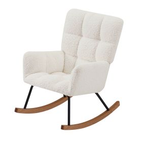 Leisure Sofa Glider Chair with High Backrest, Beige