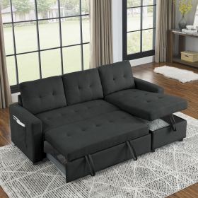 78.5" Sleeper Sofa Bed Reversible Sectional Couch with Storage Chaise