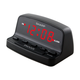 SHARP Digital Alarm Clock, Midnight Black, Easy to Set Keyboard Controls