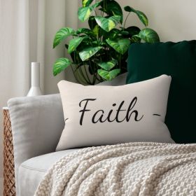 Decorative Double Sided Sofa Pillow - Faith - Beige/Black