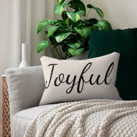 Decorative Double Sided Sofa Pillow - Joyful - Beige/Black