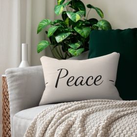 Decorative Double Sided Sofa Pillow - Peace - Beige/Black