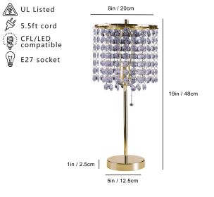 Gold Crystal Inspired Pull Table Lamp