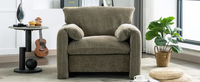 Modern Style Chenille Oversized Armchair