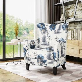 Vibrant Blue and White Patterned Armchair