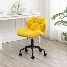 Eldon Diamond Tufted Adjustable Swivel Chair, Yellow