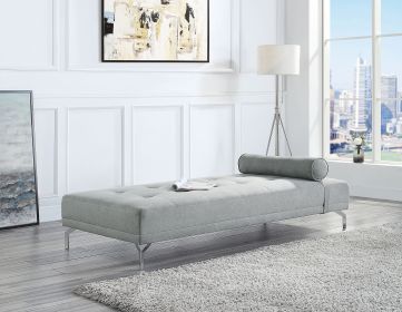 Quenti Gray Melange Velvet Sofa Bed W/Pillow