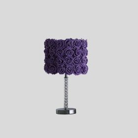 18.25" Lavender Roses in Bloom Acrylic and Metal Table Lamp