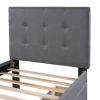 Twin Upholstered Platform Bed With Headboard and Two Drawers