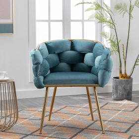 Velvet Single Chair (Color: Blue)