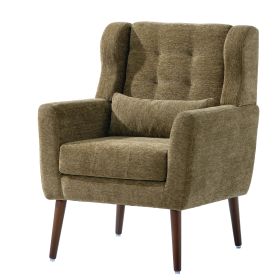 Mid Century Modern Upholstered Accent Chair with Chenille Fabric (Color: as Pic)