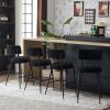 Set of 2 Upholstered Bar Stools - Black