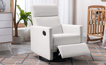 Modern Upholstered Swivel Recliner Chair (Color: as Pic)