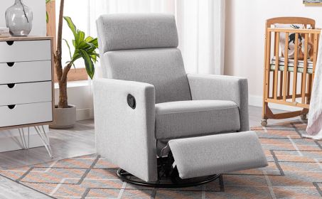 Modern Glider Swivel Recliner Chair, Gray (Color: as Pic)