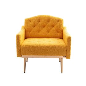 Accent Chair with Rose Golden Feet (Color: Mustard Teddy)