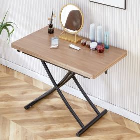 Modern Minimalist Multifunctional Lifting Table, 8" Desktop, Metal Legs (Color: Natural Wood Wash)