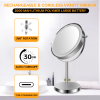 8-inch Makeup Mirror with Lights, Double Sided 1X/10X Magnifying Mirror