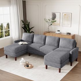 U-Style U-Shaped Combination 2 Chaise Sofa (Color: as Pic)