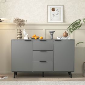 Sideboard Buffet Cabinet with Storage (Color: Gray, Cabinets: 2)