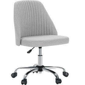 Sweetcrispy Armless Adjustable Swivel Chair with Wheels (Color: as Pic)