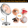 8-inch Makeup Mirror with Lights, Double Sided 1X/10X Magnifying Mirror