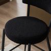 Set of 2 Upholstered Bar Stools - Black