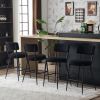 Set of 2 Upholstered Bar Stools - Black