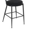 Set of 2 Upholstered Bar Stools - Black