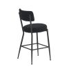 Set of 2 Upholstered Bar Stools - Black