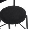 Set of 2 Upholstered Bar Stools - Black