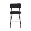 Set of 2 Upholstered Bar Stools - Black