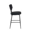 Set of 2 Upholstered Bar Stools - Black