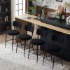 Set of 2 Upholstered Bar Stools - Black