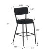 Set of 2 Upholstered Bar Stools - Black